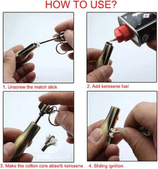 3-in-1 Premium Metal Fire Starter Keychain Lighter – Buy 1 Get 1
